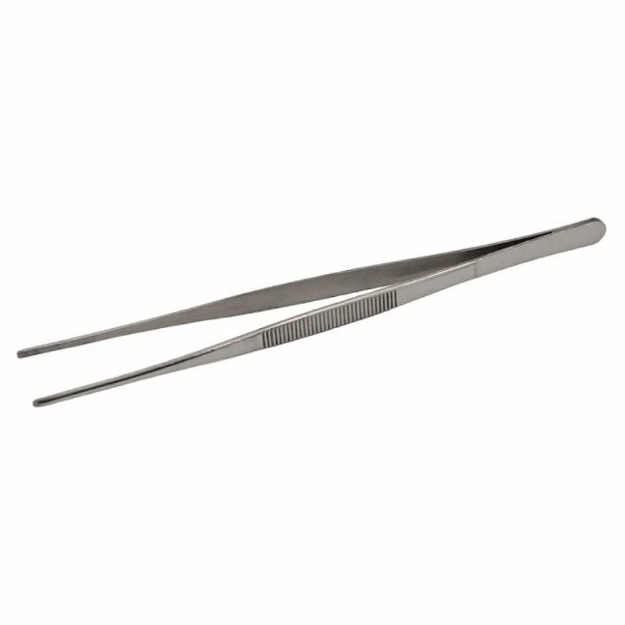 Щипцы (пинцет) 30 см. прямые, прямой кончик, нерж. MGsteel /1/
