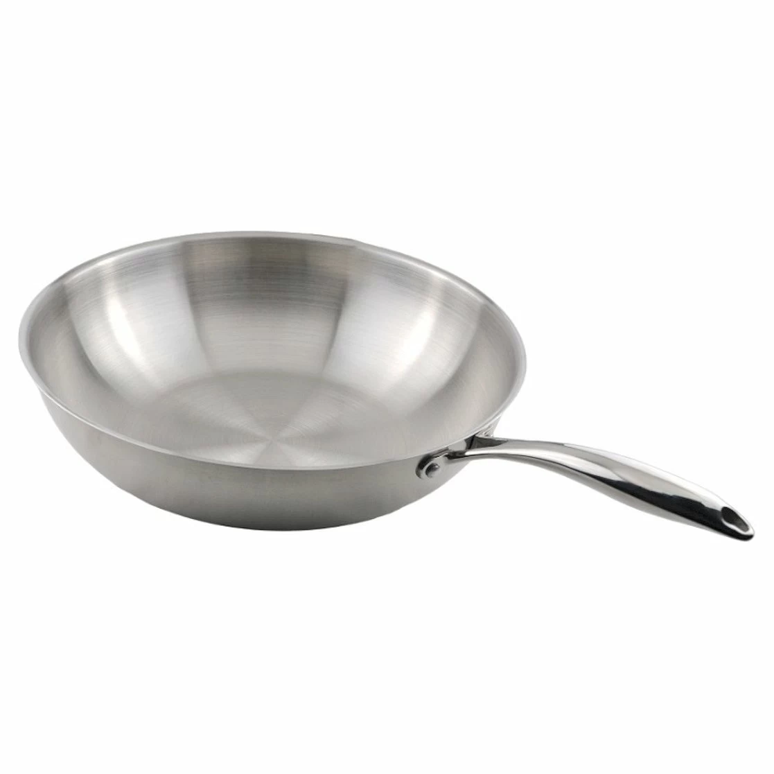 Сковорода Wok d=30 см. h=9 см. нерж. (индукция) MGsteel /1/