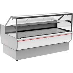 Витрина холодильная Полюс GC95 SM 1,8-1 (ВХС-1,8 Carboma GC95) (0011-9003 боковины серые,декор белый)