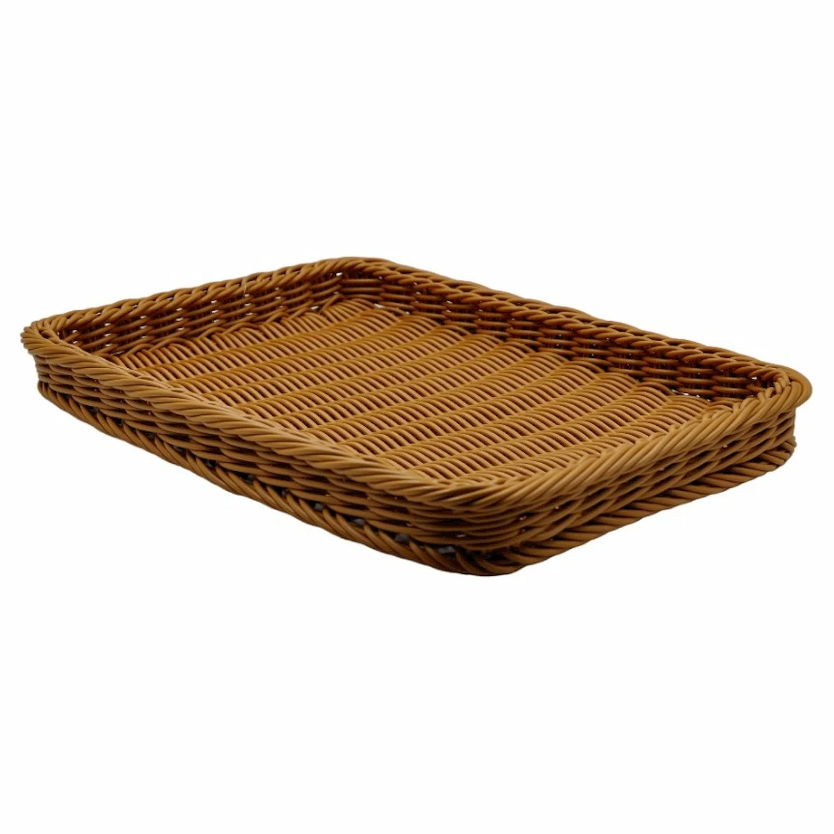 Корзина для хлеба прямоугольная 40*30*4 см. коричневая полиротанг /1/