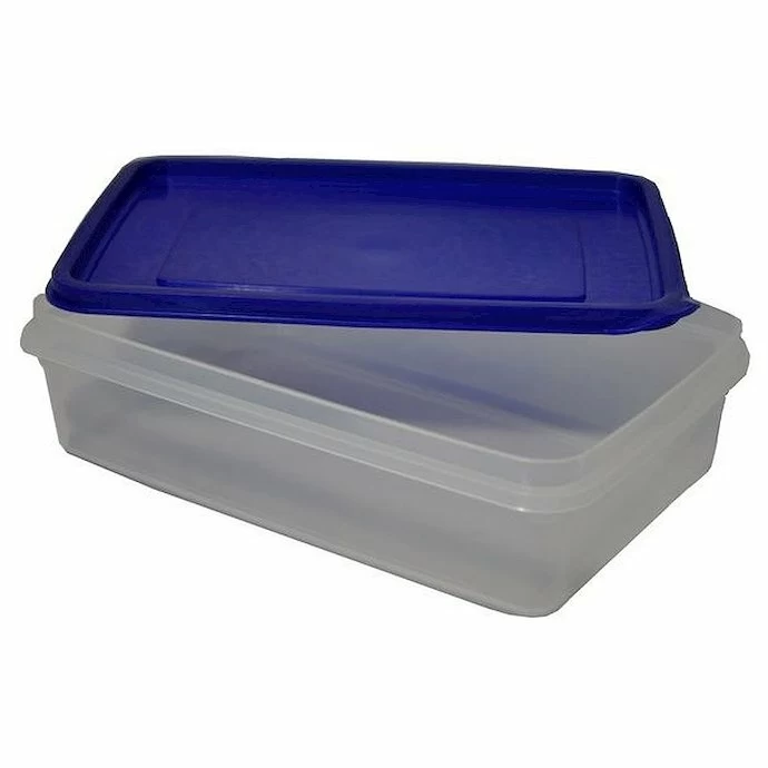 Контейнер для продуктов прямоуг. 3,4 л 29*19*9 см с синей крышкой MG /1/30/
