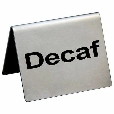 Табличка «Decaf» 50*40 мм. горизонтальная, нерж. /1/