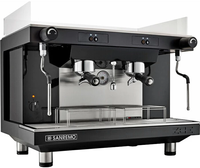Кофемашина Sanremo Zoe SAP Tall 2Gr, полуавтоматическая, высокие группы, бело-чёрная