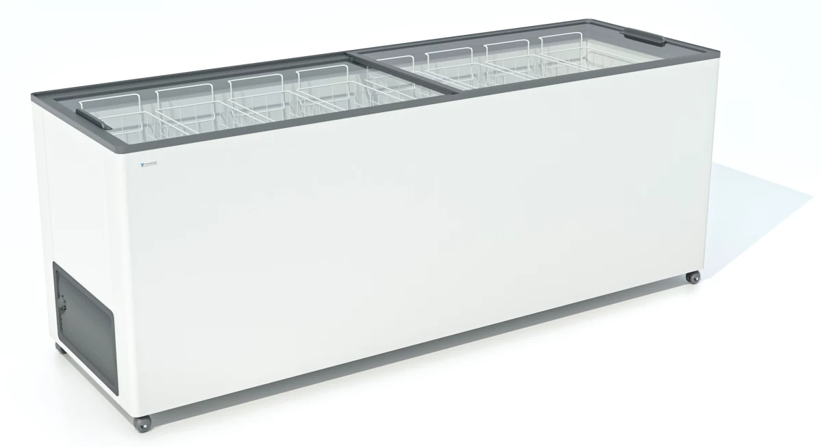 Ларь морозильный FROSTOR F 700 С (прямое стекло, серый)