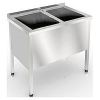 Ванна котломоечная Assum ВКСБ-П2-2/420/480 (1200х600х850) (глуб.400, фартук 3 стор)