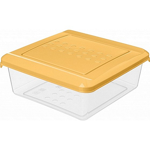 Контейнер для продуктов квадр. 0,5 л. 12,4*12,4*5 см. п/п с крышкой (221100304/01) /1/26/