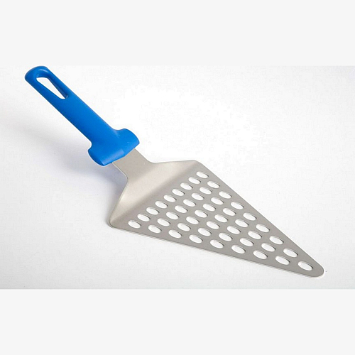 Лопатка для пиццы треугольн. 14,5*19 см. нерж. перфорир. ручка пластик Gimetal /1/4/