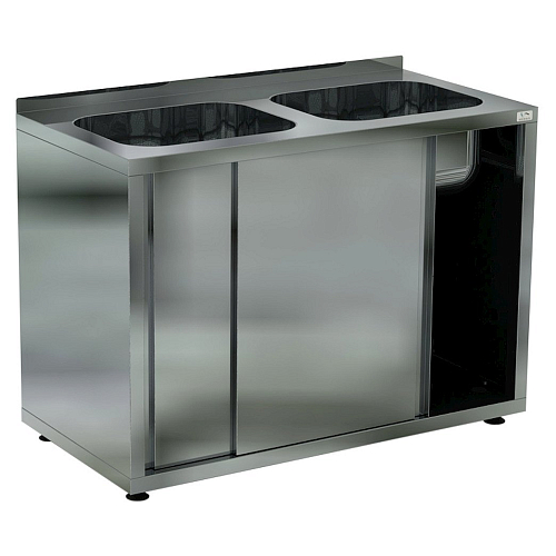 Ванна моечная цельнотянутая закрытая двухсекционная Кобор ВМЦЗ/2-120/70