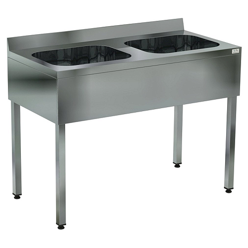 Ванна моечная цельнотянутая двухсекционная Кобор ВМЦФ/2-140/70