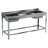 Ванна моечная цельнотянутая двухсекционная с рабочей поверхностью Кобор ВМЦР/2-210/70 Л/Ц/П