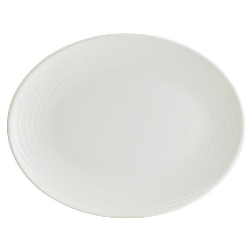 Блюдо овальное 250*190 мм. Белый, форма Луп узкая полоска /1/12/