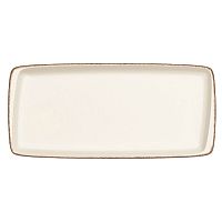 Блюдо прямоугольное 340*160 мм. Ретро коричневый край, форма Мув /1/12/