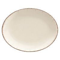 Блюдо овальное 310*240 мм. Ретро коричневый край, форма Мув /1/6/