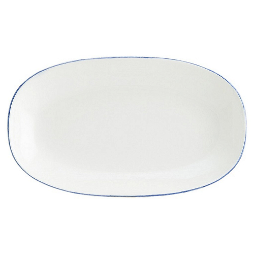 Блюдо овальное 190*110 мм. Ретро синий край, форма Гурмэ /1/12/
