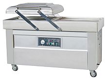 Напольная двухкамерная вакуум-упаковочная машина Hualian Machinery DZ-600/2SB SS (нерж.)