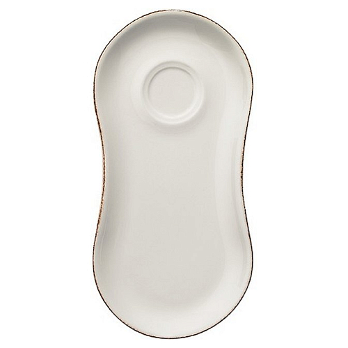 Блюдце 250*120 мм. для завтрака Ретро коричневый край (чашка 70336, 69666), форма Гурмэ /1/12/