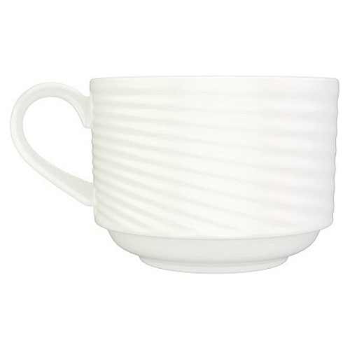 Чашка 180 мл. чайная d=78 мм. h=60 мм. штабелируемая Белый, форма Луп узкая полоска (блюдце 69984) /1/6/