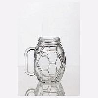 Банка для коктейля 500 мл. d=80 мм. без крышки с ручкой Футбол /1/