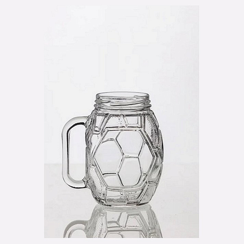 Банка для коктейля 500 мл. d=80 мм. без крышки с ручкой Футбол /1/