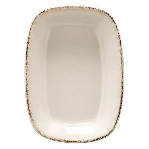 Салатник 140*100 мм. 160 мл. h=35 мм., касалетка Ретро коричневый край, форма Гурмэ /1/12/