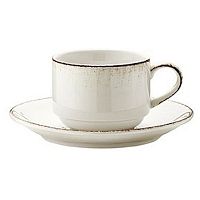 Чашка 210 мл. чайная d=82 мм. h=65 мм. штабелируемая Ретро коричневый край (блюдце 70665, 70913), форма Банкет /1/6/