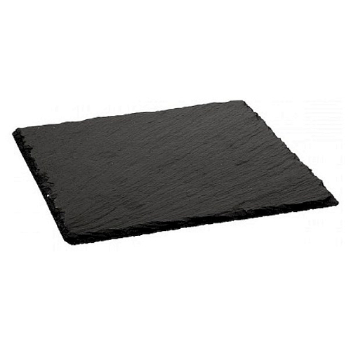 Блюдо для подачи квадратное 20*20 см. h=0,9 см. черное, сланец MGprof /1/