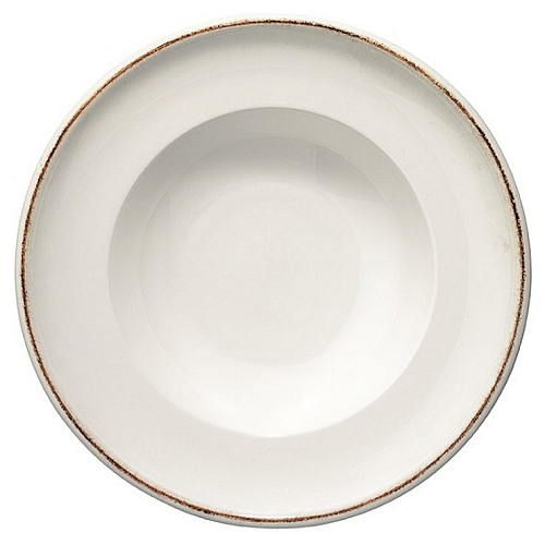 Тарелка d=270 мм. глубокая 450 мл. h=56 мм. Ретро коричневый край, форма Гурмэ /1/6/