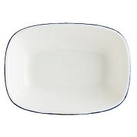 Салатник 140*100 мм. 160 мл. h=35 мм., касалетка Ретро синий край, форма Гурмэ /1/12/