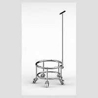 Тележка подкатная для дежи Abat ТМП-40 с ручкой, на колесах, вся нерж.