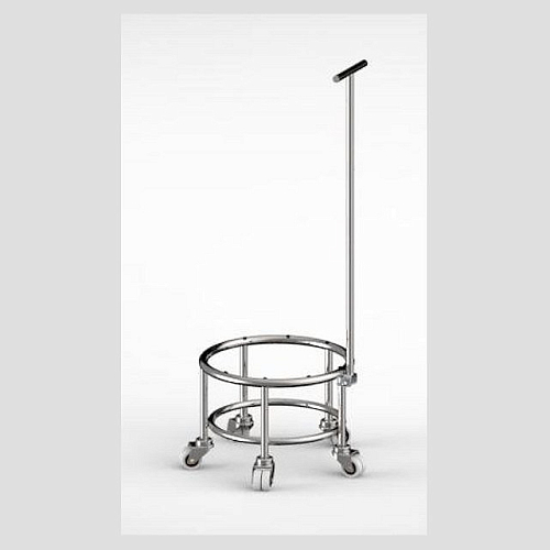 Тележка подкатная для дежи Abat ТМП-40 с ручкой, на колесах, вся нерж.