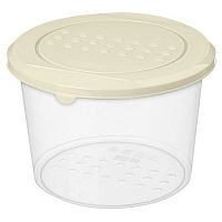 Контейнер для продуктов круглый 0,8 л. 13*13*9,2 см. п/п с светло-бежевой крышкой /1/22/