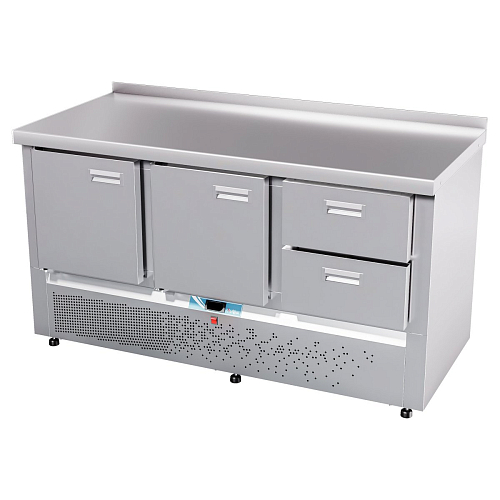 Стол холодильный среднетемпературный Abat СХС-70Н-02 (дверь, дверь, ящики 1/2) с бортом