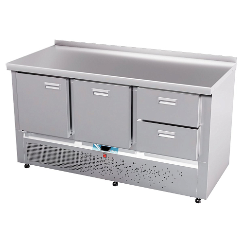 Стол холодильный среднетемпературный Abat СХС-70Н-02 (дверь, ящики 1/2, ящик 1) с бортом