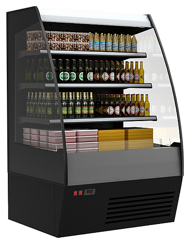 Витрина холодильная Полюс F16-08 VM 1,3-2 0200 тонир.cтеклопакет (Carboma 1600/875 ВХСп-1,3) (9005 черн)