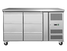 Стол холодильный Koreco GN/2100TND6 островной с 6 ящиками