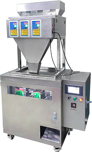 Мини дой-пак линия с весовым дозатором Hualian Machinery HLDX-500