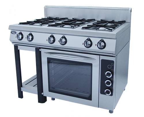 Плита газовая 6-ти горелочная Grill Master Ф6ПДГ/800 (50004э) с электрической духовкой