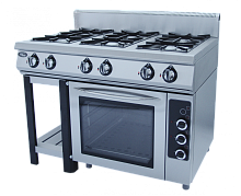 Плита газовая 6-ти горелочная Grill Master Ф6ПДГ/800 (50004) с комбинированной духовкой