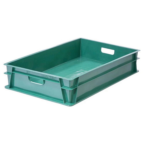 Ящик 740*465*145 мм. для хлеба, прямой сплошной, зеленый (крышка 73937) /1/72/