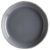 Тарелка d=250 мм. глубокая 870 мл. h=40 мм. Серый, форма Крафт волнистый край Bonna /1/6/