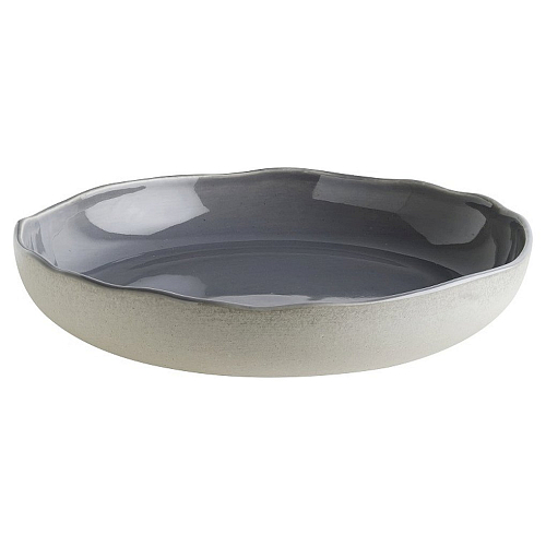 Тарелка d=200 мм. Серый, форма Крафт волнистый край Bonna /1/12/