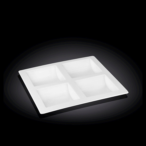 Менажница 4-х секционная 260*260 мм. квадратная Wilmax /3/12/