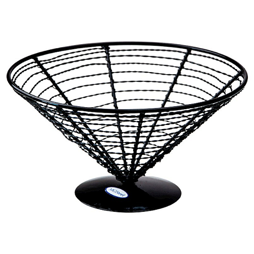 Корзинка для подачи коническая d=230 мм. h=125 мм. 1700 мл. кованное железо, черная MGsteel /1/24/