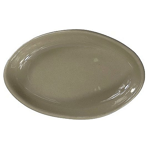 Блюдо овальное 240*160 мм. Оливковый, форма Крафт волнистый край Bonna /1/6/