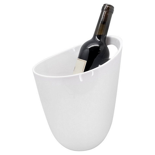 Ведро для шампанского 3 л. пластиковое 205*190/100 мм. h=240 мм. с ручками для 1-й бутылки, белое VB /1/20/
