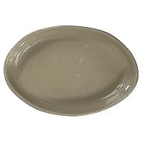 Блюдо овальное 190*130 мм. Оливковый, форма Крафт волнистый край Bonna /1/6/