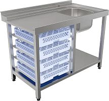 Стол для посудомоечной машины входной КОБОР СПМ/3-120/70/П