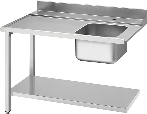 Стол с мойкой для купольных посудомоечных машин, соединение слева SMEG WT51200SL