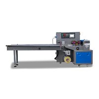 Горизонтальная упаковочная машина Hualian Machinery DXDZ-250XD (3 servo, лент. 150 мм, рег.форм., min bag L 65, H 40, 2-х позиц.нож)