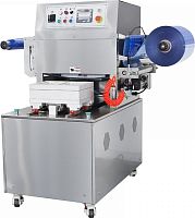 Полуавтоматический запайщик лотков Hualian Machinery (4 лотка,187*137*40) HVT-550M/4 (нерж., СКИН)